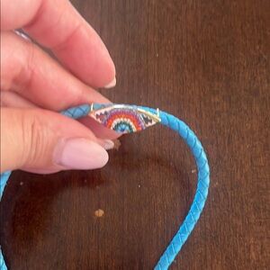 Evil Eye Blue Braided Necklace Rainbow